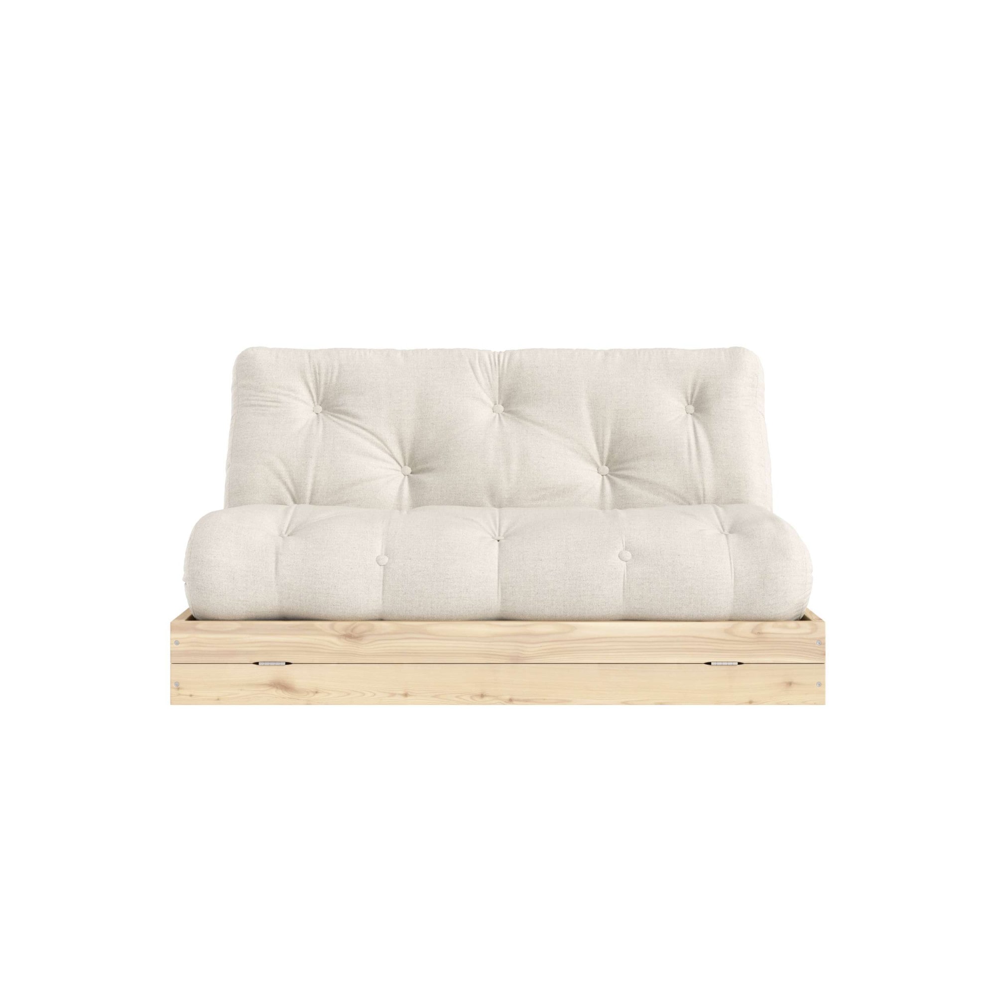 Schlafsofa KARUP DESIGN "Flip Sofabed, Made in Europe, mehrere Farben, vielseitig einsetzbar", beige (linen), B:145cm H:83cm T:98,5cm, Bezug: 75% Baumwolle, 25% Leinen, , Sofas, Schlafsofa, inkl. handgefertigte Futonmatratze, FSC-zertifiziertes...