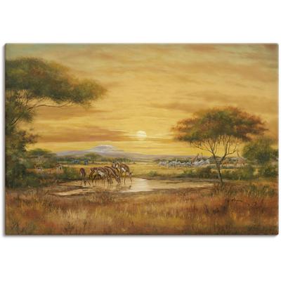 Wandbild ARTLAND "Afrikanische Steppe", braun (farbe bild(er): braun), B:100cm H:70cm, Bilder, als Alubild, Outdoorbild, Leinwandbild, Poster in verschied. Größen Image