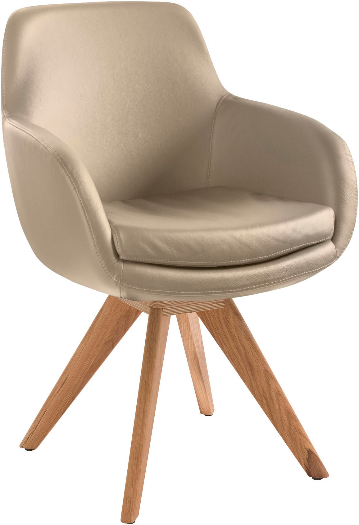 Esszimmerstuhl MUSTERRING "Tavia", beige (sand, wildeiche), B:62cm H:86cm T:66cm, Stühle, Esszimmerstuhl, Stativgestell Wildeiche massiv, Drehfunktion optional, diverse Farben, Topseller