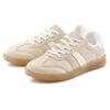 Sneaker LASCANA "Schnürschuh, Halbschuh, Freizeitschuh", Damen, Gr. 43, beige (beige, weiß), Obermaterial: 50% Lederimitat, 50% Textilmaterial. Futter: 100% Textilmaterial. Decksohle: 100% Textilmaterial. Laufsohle: 100% Synthetik, unifarben, retro,...