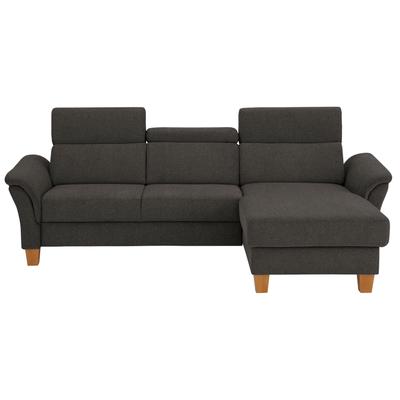Ecksofa HOME AFFAIRE "Conville L-Form", braun (espresso), B:256cm H:84cm T:167cm, 100% Polyester, Sofas, Federkern, wahlweise mit Bettfunktion und Bettkasten bzw. Stauraum Image