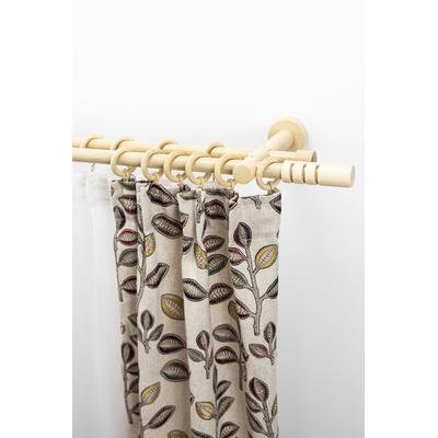 Gardinenstange GARESA "PEMPIA", beige (natur), L:400cm Ø:20mm, Holzwerkstoff, Metall, Gardinenstangen, Vorhanggarnitur, verlängerbar, Knopf m.Ausschnitten, mit Ringen Image