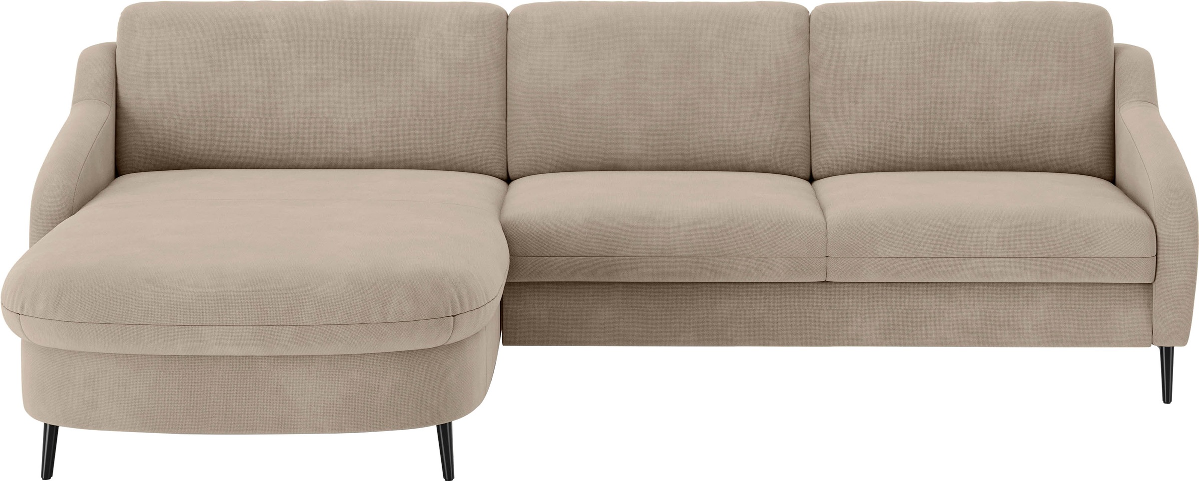 Ecksofa SIT & MORE "Soul L-Form", beige, B:280cm H:90cm T:182cm, 100% Polyester, Sofas, wahlweise mit Bettfunktion und Bettkasten oder Schubkasten