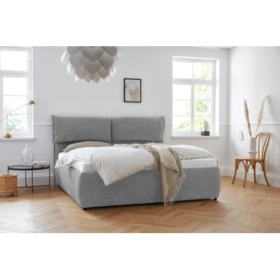 Polsterbett ANDAS "Jenson", grau, B:208cm L:225cm, Struktur weich (85% Polyester/15% Nylon), Betten, als Bettgestell oder mit 3 Matratzenarten und Härtegraden Image