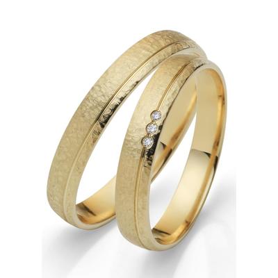 Trauring FIRETTI "Schmuck Geschenk Gold 750 Hochzeit Ehering "LIEBE" Gr. 62, gold (gelbgoldfarben), Fingerringe, 62, ohne Brillanten, Gelbgold 375, 3,5mm, Made in Germany, wahlweise mit oder ohne Brillanten Image