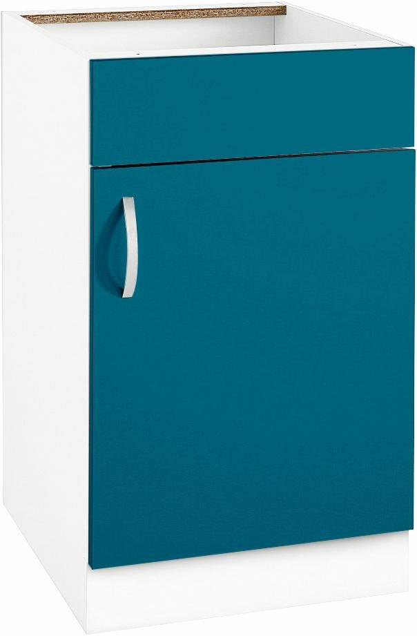 Spülenschrank WIHO KÜCHEN "Flexi", blau (front: ozeanblau, korpus: weiß), B:50cm H:82cm T:57cm, Schränke, Breite 50 cm Image