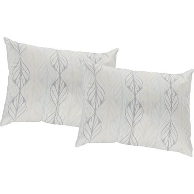 Dekokissen ADAM "Kissenhülle Wave", grau (hellgrau, beige, bedruckt), B:40cm L:60cm, Leinen, Baumwolle, Dekokissen_Sitzkissen_Kissenhüllen, aus Bio-Baumwolle, Kissenhülle ohne Füllung, 1 Stück Image