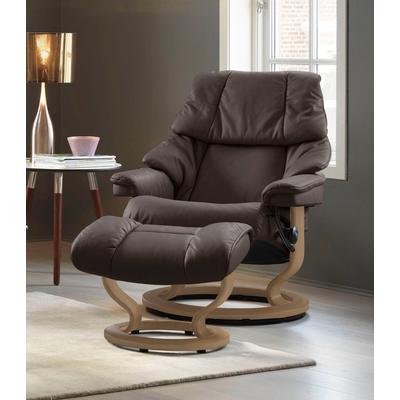 Relaxsessel STRESSLESS "Reno", braun (chocolate paloma), B:88cm H:98cm T:78cm, Leder BATICK: BATICK ist ein leicht korrigiertes, durchgefärbtes und genarbtes Möbelleder, bei dem die meisten Unebenheiten und Spuren in der Regel entfernt wurden.,... Image
