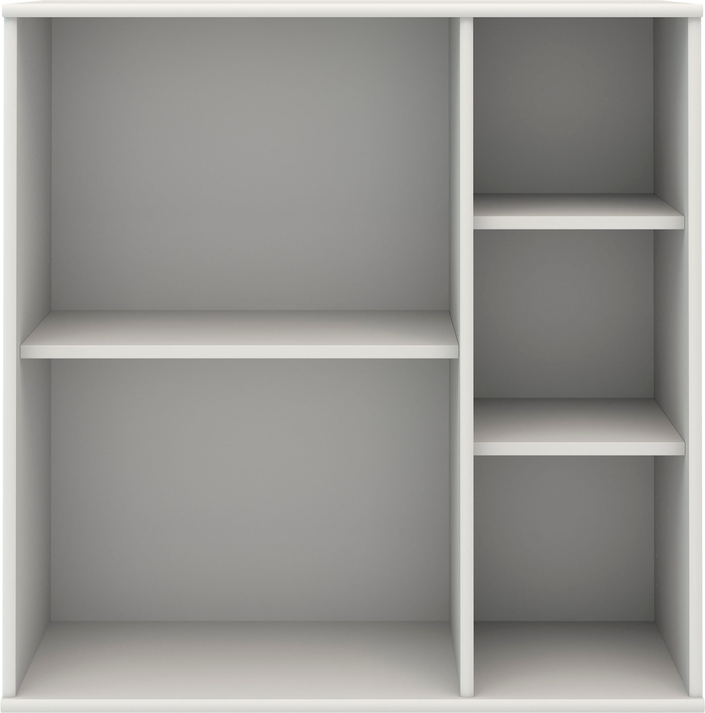 Bücherregal HAMMEL FURNITURE "Mistral Kubus 029, Hochwertig Hängeregal, Wandregal", weiß, B:69cm H:69cm T:32,5cm, Massivholz, Spanplatte, Regale, Bücherregal, asym.,Wandmontage/Freistehend, T:32,5 cm. anpassungsbar Designmöbel