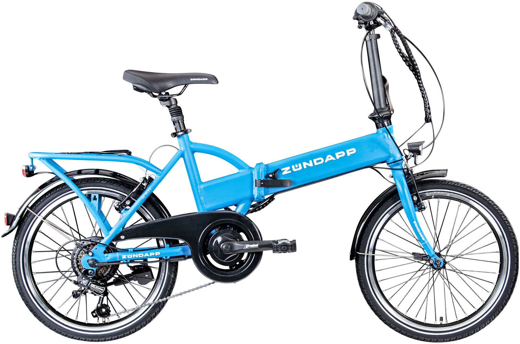 E-Bike ZÜNDAPP "Z101" Gr. 37, blau, Elektrofahrräder, 37cm, 20 Zoll (50,80cm), Pedelec, Elektrofahrrad für Damen u. Herren Image
