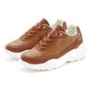 Sneaker LASCANA, Damen, Gr. 43, braun (camelfarben), Obermaterial: 100% Lederimitat. Futter: 100% Textilmaterial. Decksohle: 100% Textilmaterial. Laufsohle: 100% Synthetik, unifarben mit Farbeinsatz, Reptilienprägung, Basic, Schuhe, Halbschuh,...