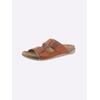 Pantolette FISCHER, Damen, Gr. 37, braun (camel), Textil, Lederimitat, Schuhe