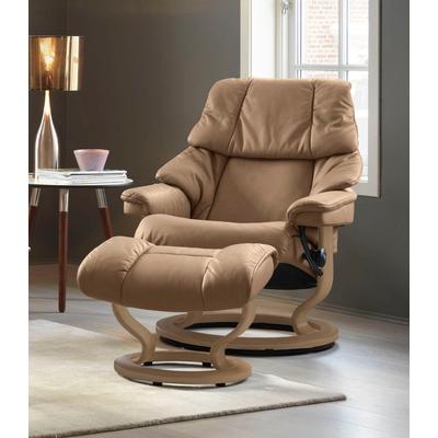 Relaxsessel STRESSLESS "Reno", braun (latte batick), B:75cm H:96cm T:75cm, Leder BATICK: BATICK ist ein leicht korrigiertes, durchgefärbtes und genarbtes Möbelleder, bei dem die meisten Unebenheiten und Spuren in der Regel entfernt wurden., Leder... Image