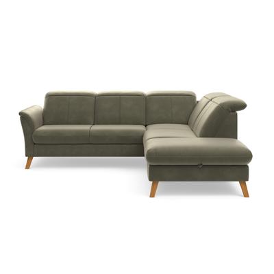 Ecksofa SIT & MORE "Romero L-Form", grün (lindgrün), B:250cm H:91cm T:220cm, 100% Polyester, Sofas, wahlweise mit oder ohne TV-Funktion, Bettfunktion, Bettkasten Image