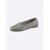 Slipper HEINE, Damen, Gr. 42, grau, Leder, Rindsleder, Glattleder, modisch, Schuhe