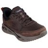 Slip-On Sneaker SKECHERS "ARCH FIT ORVAN", Herren, Gr. 41, braun (dunkelbraun), Leder, Lederimitat, casual, Schuhe, Schnürschuh, Trainingsschuh mit Glide Step