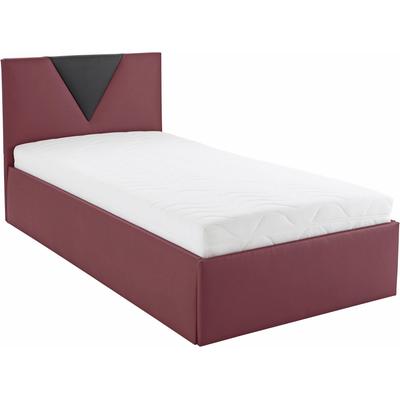 Polsterbett "Malibu", rot (rot, schwarz), B:132cm L:212cm, Bezug Bett: Kunstleder, Bonnell-Federkernmatratze: 51% Polypropylen, 39% Polyester und 10% Baumwolle, Kaltschaummatratze: 100% Polyester, Bezug abnehm- und waschbar bis 60u00b0C, WESTFALIA... Image