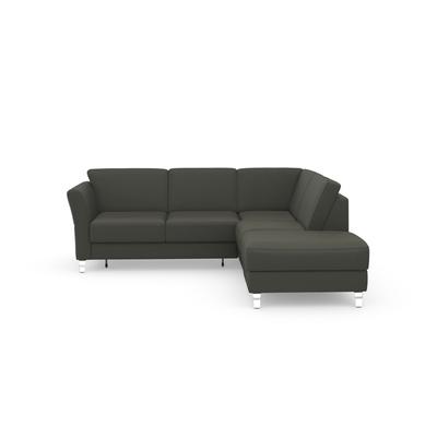 Ecksofa SIT & MORE "Visby L-Form", grau (anthrazit), B:248cm H:87cm T:213cm, Sofas, Wahlweise mit Bettfunktion und Stauraum, frei im Raum stellbar Image