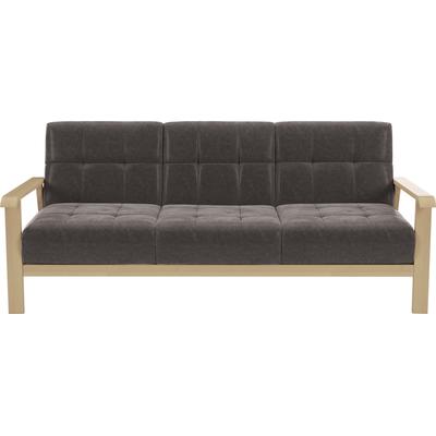 3-Sitzer SIT & MORE "Billund", grau (anthrazit), B:199cm H:88cm T:106cm, 100% Polyester, Sofas, Armlehnen aus Buchenholz in natur, verschiedene Bezüge und Farben Image