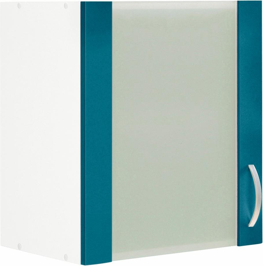 Hängeschrank WIHO KÜCHEN "Flexi", blau (front: ozeanblau, korpus: weiß), B:50cm H:56cm T:35cm, Schränke, Breite 50 cm Image