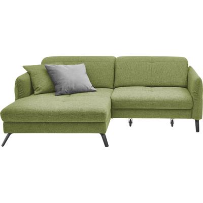 Ecksofa "SO 4400 V", grün (olive), B:259cm H:84cm T:167cm, 100% Polyester, SET ONE BY MUSTERRING, Sofas, wahlweise mit motorischer Bettfunktion & Kopfverstellung, Fuß schwarz Image