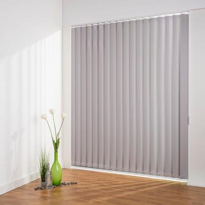 Lamellenvorhang LIEDECO "Lamellenvorhang Vertikalanlage Verdunkelung - 127 mm Lamelle" Gr. 8, grau (hellgrau, weiß), B:100cm H:250cm, Jalousien, Kürzbare Vertikalanlage Verdunkelung Image