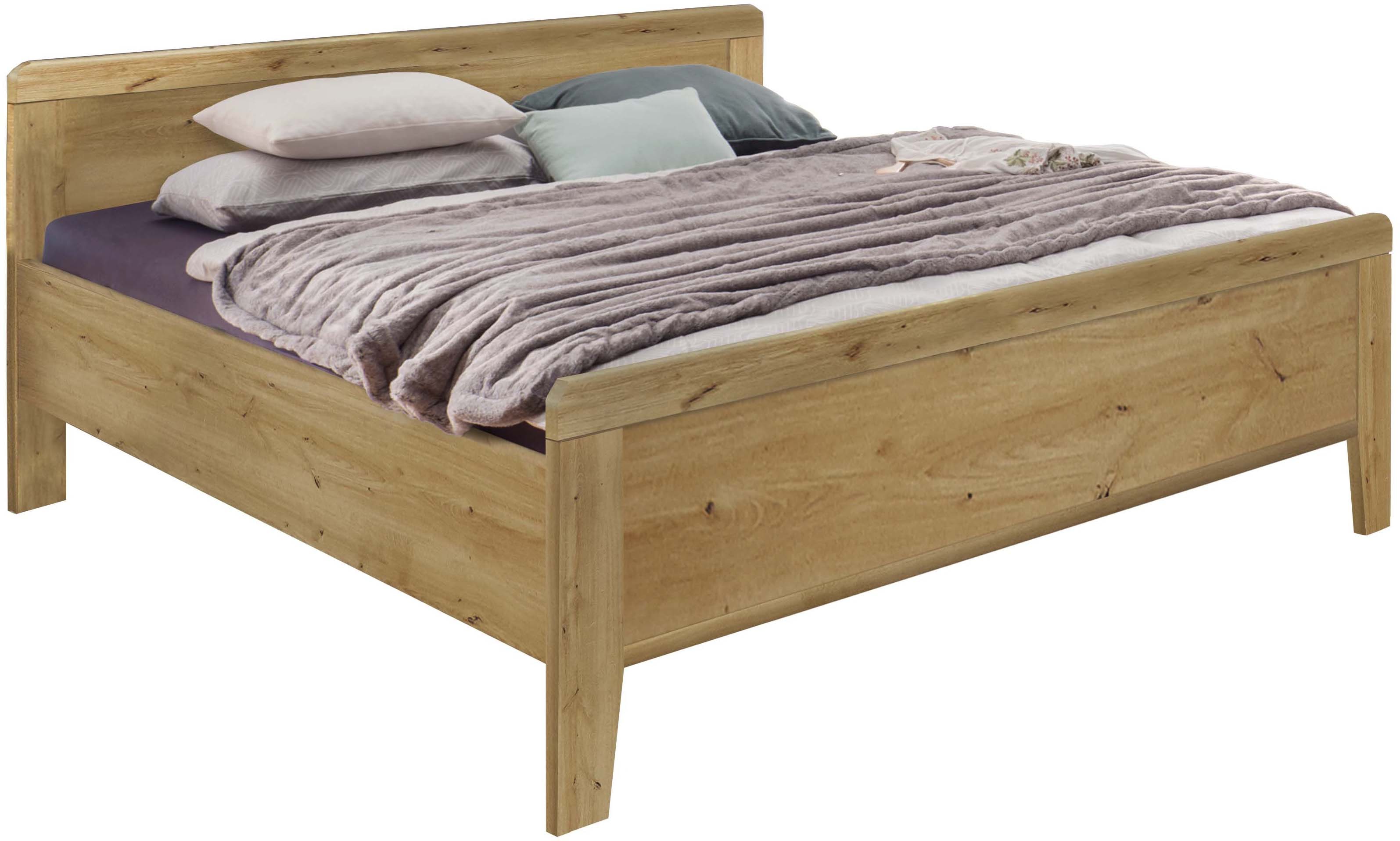 Holzbett WIEMANN "Bern", beige (bianco, eiche, dekor), B:149cm H:88cm L:207cm, Betten, 4-fach Liegehöhenverstellung Image