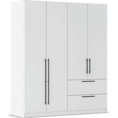 Kleiderschrank RAUCH "Drehtürenschrank Schrank Garderobe Wäscheschrank Schlafzimmer AVOLA", weiß (alpinweiß), B:181cm H:197cm T:54cm, Holzwerkstoff, Schränke, mit hochwertigen Stangengriffen aus Metall in Schwarz MADE IN GERMANY Image