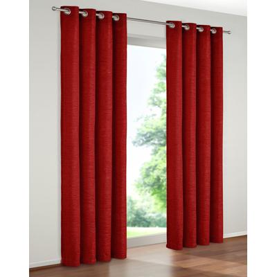 Vorhang WIRTH "Trondheim 234 g/m²" Gr. 6, rot, B:132cm H:245cm, Chenille, Polyacryl, Gardinen Image
