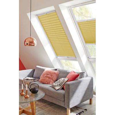 Dachfensterplissee SUNLINES "Classic Style Crepe", gelb (gelb, weiß), B:97cm H:122cm, Obermaterial: 100% Polyester, Plissees, mit Führungsschienen Image