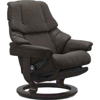 Relaxsessel STRESSLESS "Reno", braun (braun batick), B:79cm H:98cm T:78cm, Leder BATICK: BATICK ist ein leicht korrigiertes, durchgefärbtes und genarbtes Möbelleder, bei dem die meisten Unebenheiten und Spuren in der Regel entfernt wurden., Leder... Image