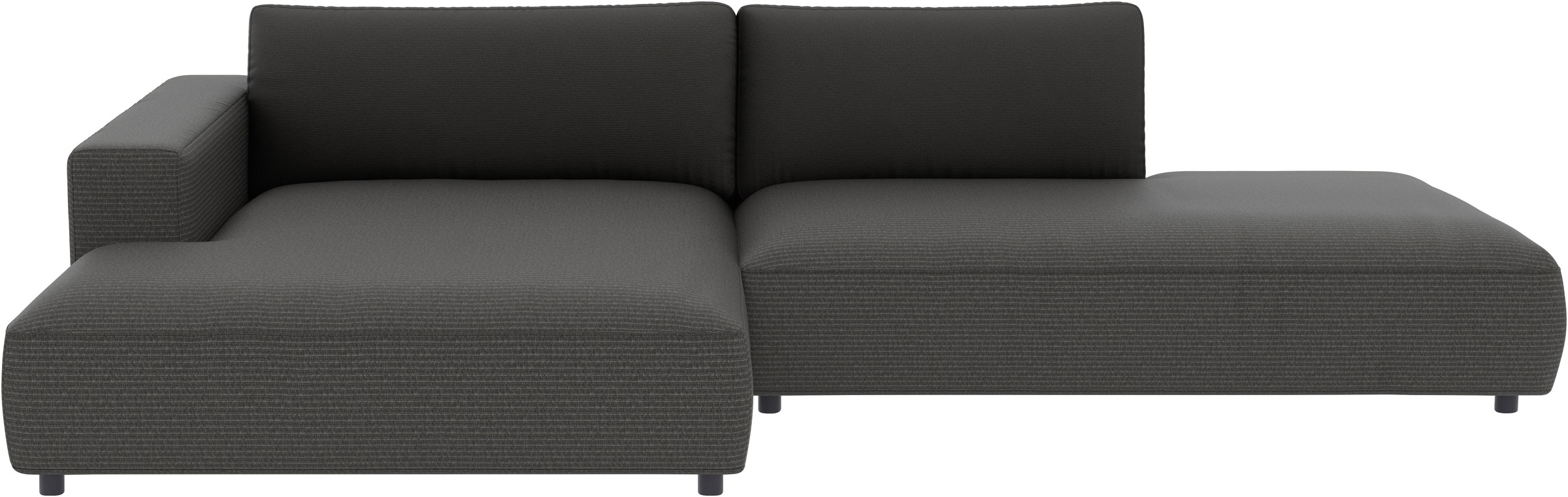 Ecksofa MUSTERRING "Lucia", grau (anthrazit), B:330cm H:81cm T:190cm, 100% Polyester, Sofas, verschiedene Farben, großer Longchair mit Armlehne, B330 x T190 cm