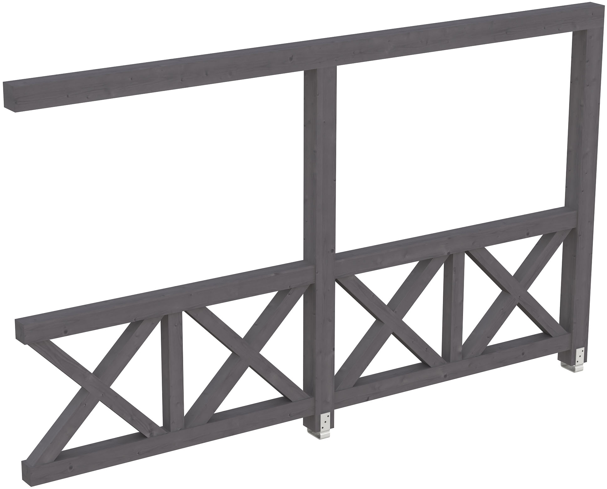 Carport-Seitenwand SKANHOLZ "Andreaskreuz", grau (schiefergrau), B:355cm H:210cm, Holzwerkstoff, Gartenhaus-Seitenwände, Wandanbau Image