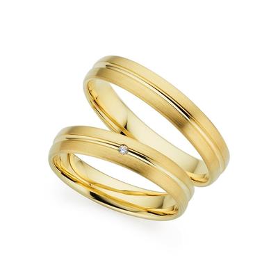 Trauring PHÖNIX "Schmuck Geschenk Gold 333 Trauring Ehering LIEBE versch. Varianten" Gr. 63, gold (gelbgoldfarben), Fingerringe, 63, ohne Brillant, Gelbgold 333, 4,0mm, Made in Germany, wahlweise mit oder ohne Brillant Image