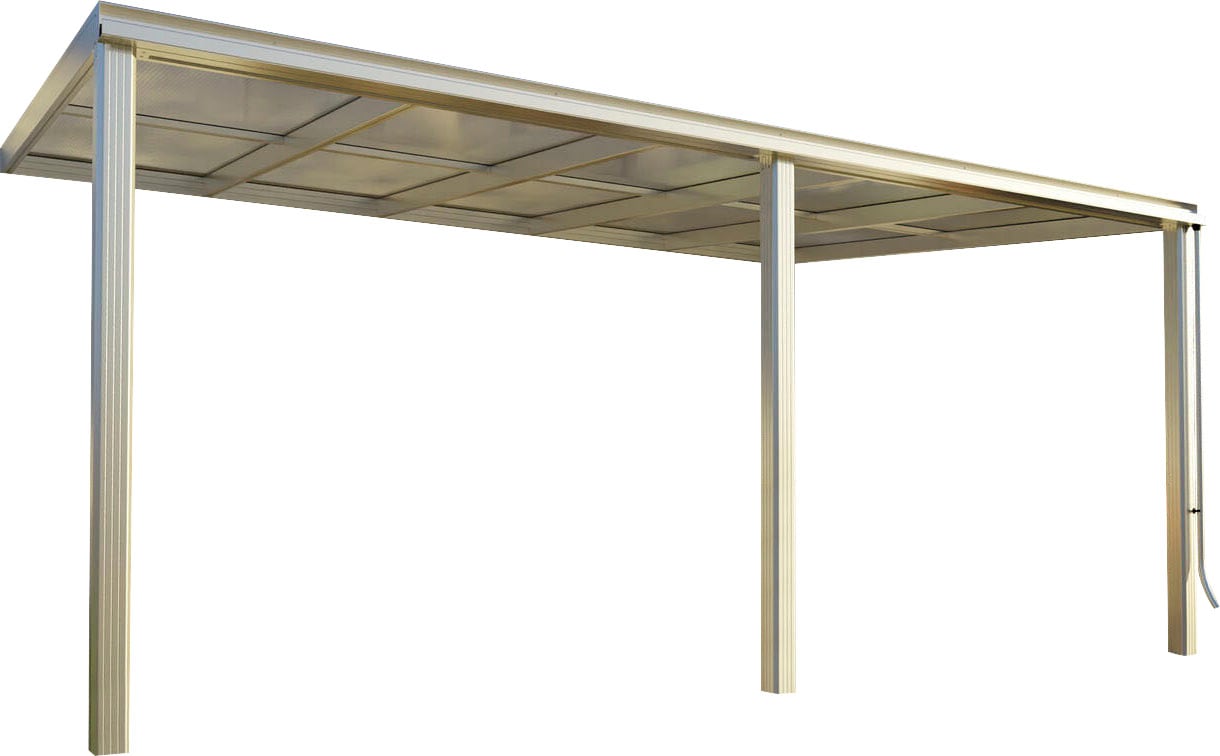 Terrassendach BECKMANN "Exklusiv Gr. 7", grau (anthrazit), B:508cm T:321,7cm, Aluminium, Kunststoff, Terrassenüberdachungen