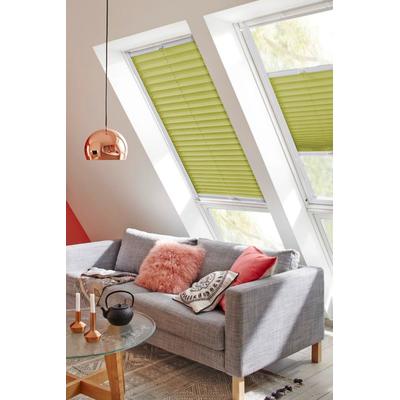 Dachfensterplissee SUNLINES "Classic Style Crepe", grün (limette, weiß), B:61cm H:136cm, Obermaterial: 100% Polyester, Plissees, mit Führungsschienen Image