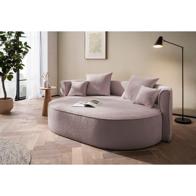2,5-Sitzer "ISALIE, rundes Loungesofa, mit Kissen, perfekt gepolstert", lila (hellflieder), B:200cm H:98cm T:145cm, LEGER HOME BY LENA GERCKE, Sofas, moderne Stoffe, mit 4 Zierkissen, extra große Sitzfläche Image