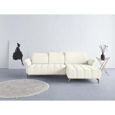 Ecksofa INOSIGN "Fresh L-Form", weiß, B:281cm H:79cm T:185cm, 98% Polyester 2% Polyamid, Sofas, Federkern, wahlweise Kopfteilverstellung und motorischer Vorziehsitz Image