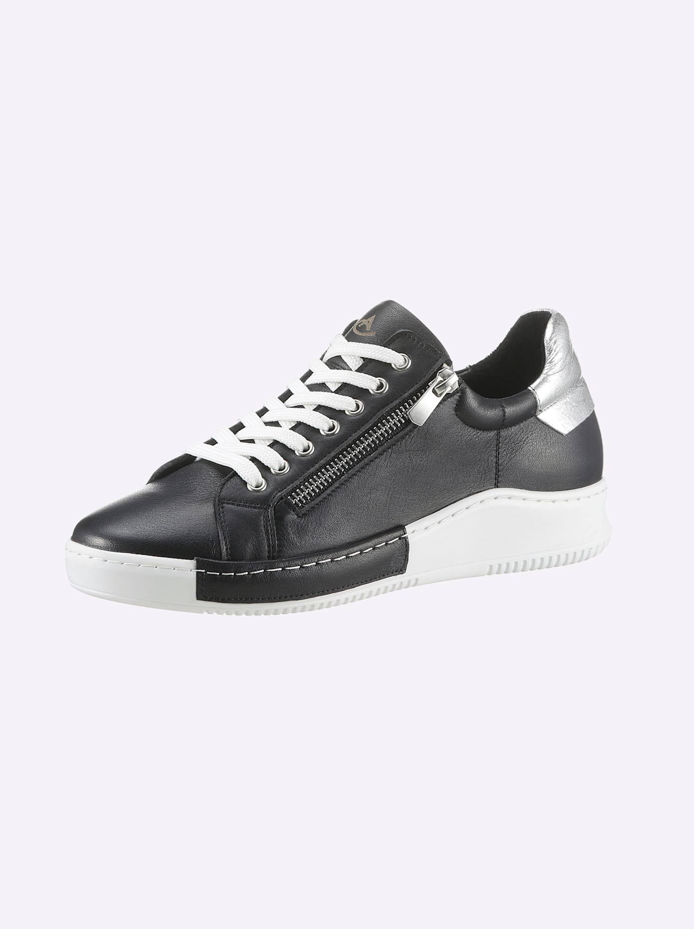 Sneaker ANDREA CONTI, Damen, Gr. 36, schwarz, Glattleder, Leder, Rindsleder, Sportlich, Schuhe