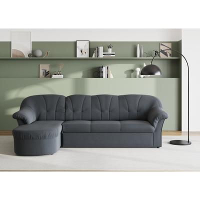 Ecksofa DOMO COLLECTION "Pegnitz, elegante Rückensteppung, kompakte Stellmaße 238/141cm, L-Form", grau (dunkelgrau), B:238cm H:82cm T:141cm, 92% Polyester, 8% Nylon, Sofas, wahlweise mit Bettfunktion Image