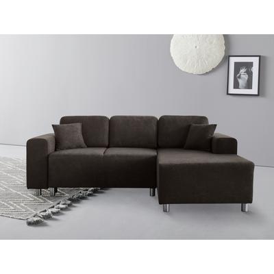 Ecksofa "Györ", grau, B:235cm H:88cm T:160cm, Microfaser (100% Polyester), Luxus-Microfaser Lederoptik (100% Polyester), Struktur (100% Polyester), Samtoptik (100% Polyester), Struktur weich (100% Polyester), GUIDO MARIA KRETSCHMER HOME & LIVING,... Image
