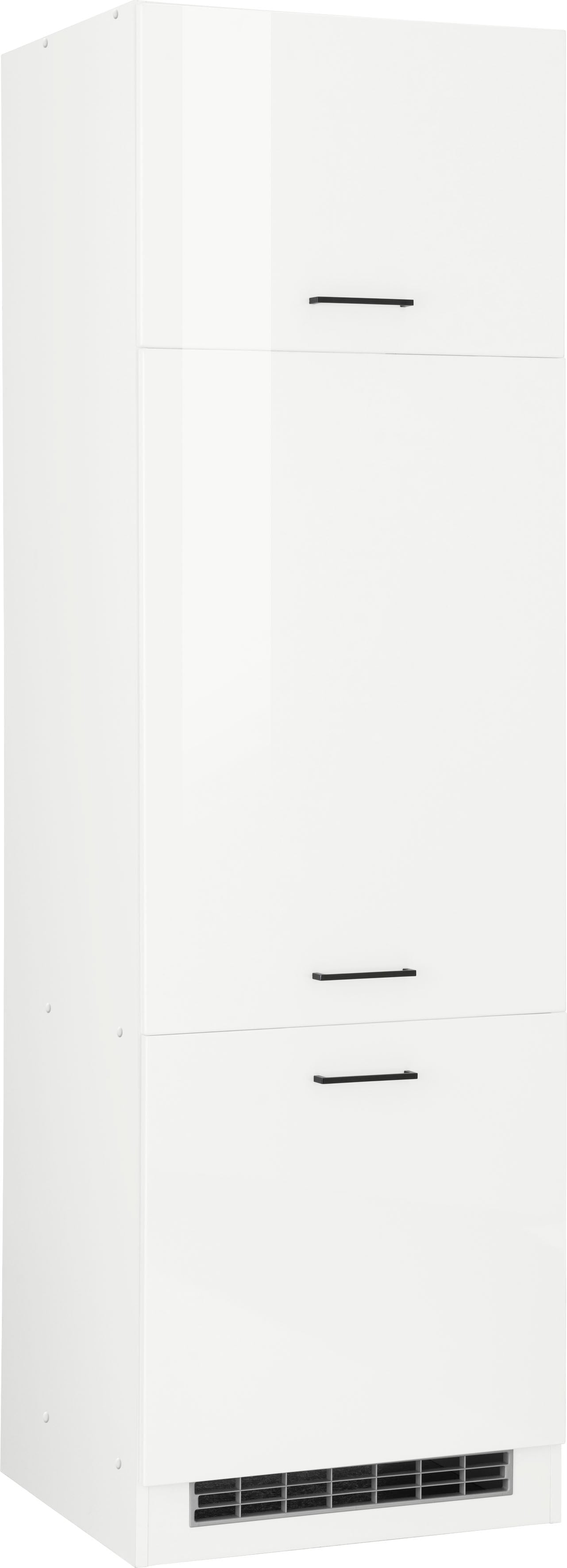 Kühlumbauschrank KOCHSTATION "KS-Trier", weiß (weiß hochglanz, weiß), B:60cm H:200cm T:60cm, Holzwerkstoff, MDF, Schränke, Breite 60 cm Image