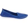 Slipper HEINE, Damen, Gr. 36, blau (royalblau), Glattleder, Leder, modisch, Schuhe