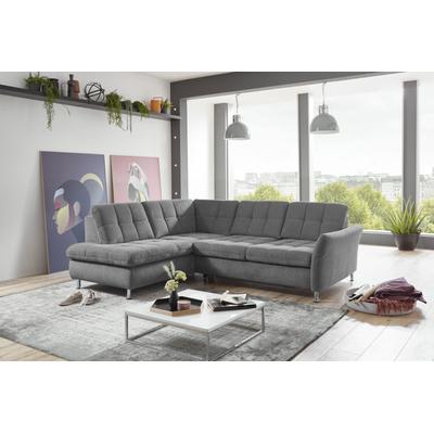 Ecksofa DIE PLANBAR "MP-IN20016 L-Form mit Kaltschaum-Polsterung", grau, B:242cm H:87cm T:116cm, 100% Polyester, Sofas, wahlweise mit Kopfstützen und Bettfunktion, mit Kaltschaum-Polsterung Image
