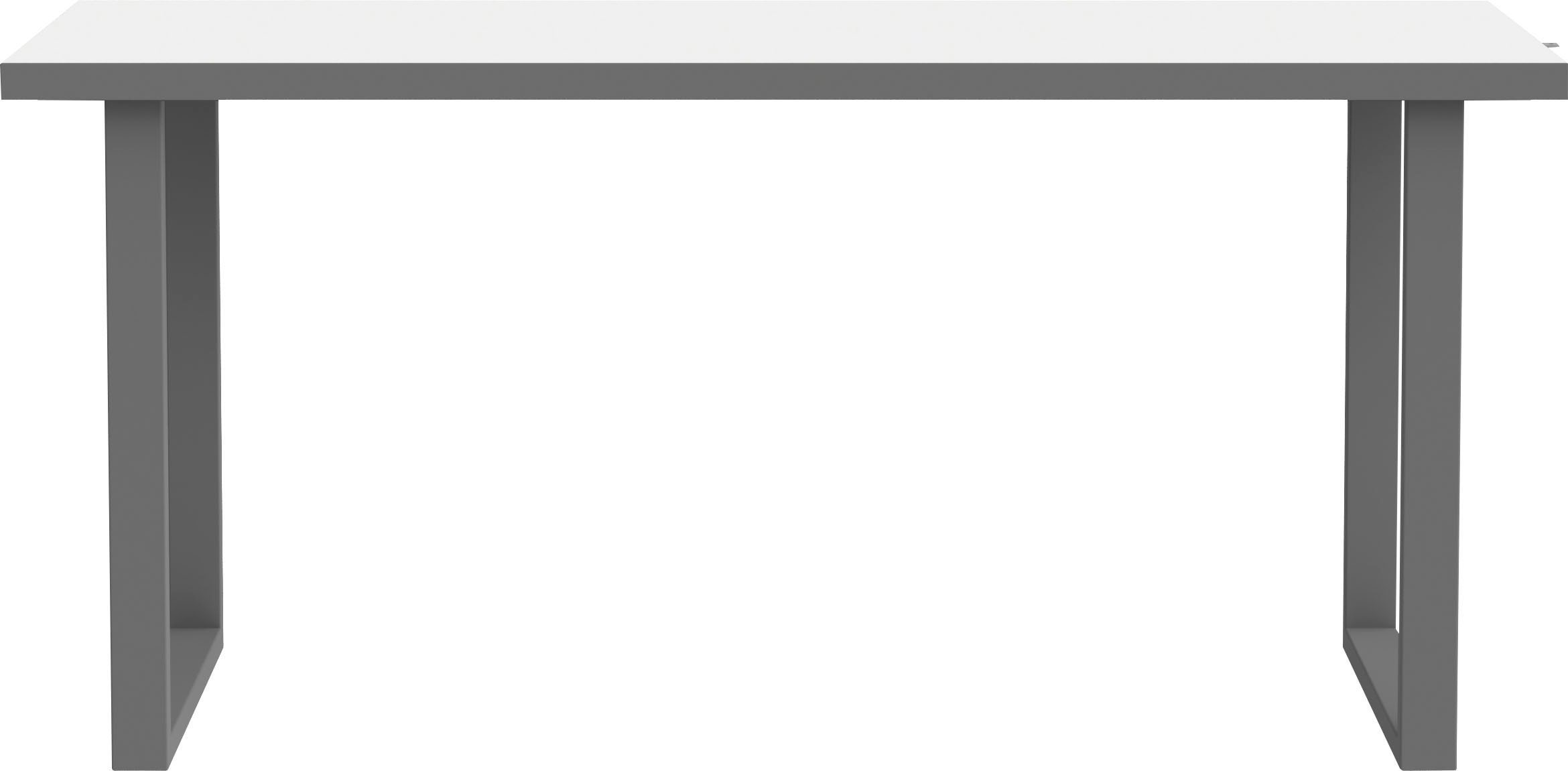 Schreibtisch FORTE "Keflav", weiß (weiß, uni wolfram grau, grau, weiß, uni wolfram grau), B:160cm H:74,1cm T:75cm, Tische, Schreibtisch, Breite 160 cm