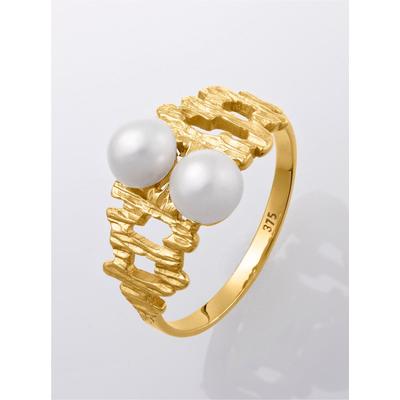 Fingerring LADY Gr. 20, gold (gelbgold 375), Fingerringe, Damen, 20, Gold-Metall-Perlen, Gold, Metall, Perlen Image