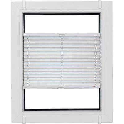 Plissee SUNLINES "Young Style Energy Saving", weiß (weiß, weiß), B:57,5cm H:120cm, Obermaterial: 100% Polyester, Plissees, nach Maß, mit Energiespareffekt, verspannt mit Simply-Fix Klemmträger Image