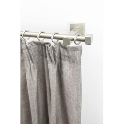 Gardinenstange GARESA "CUBUS", grau (chromfarben), L:420cm Ø:20mm, Metall, Holzwerkstoff, Gardinenstangen, Vorhanggarnitur, verlängerbar, Endkappe, mit Ringe Image