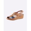 Sandale CASUAL LOOKS, Damen, Gr. 40, braun (camel), Glattleder, sportlich, Schuhe