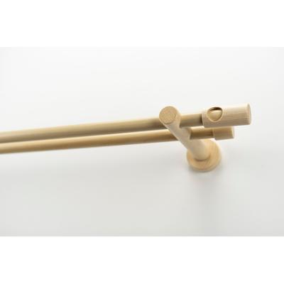 Gardinenstange GARESA "PANDRI", beige (natur), L:150cm Ø:20mm, Holzwerkstoff, Gardinenstangen, Vorhanggarnitur, verlängerbar, gerader Knopf mit Ausschnitt Image